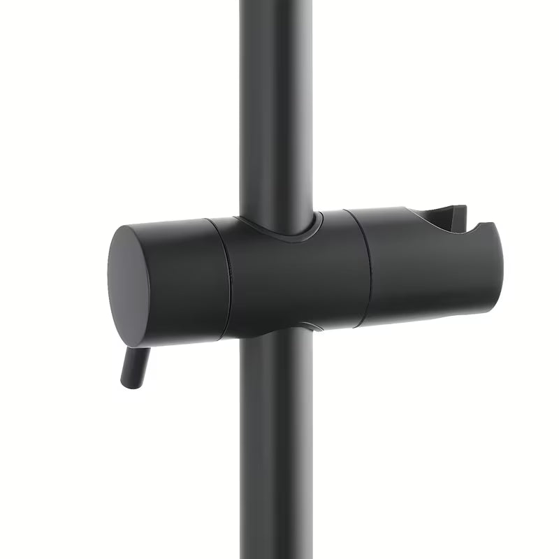 Matowoczarny termostatyczny system prysznicowy SAT z deszczownicą 32×21 cm i słuchawką prysznicową