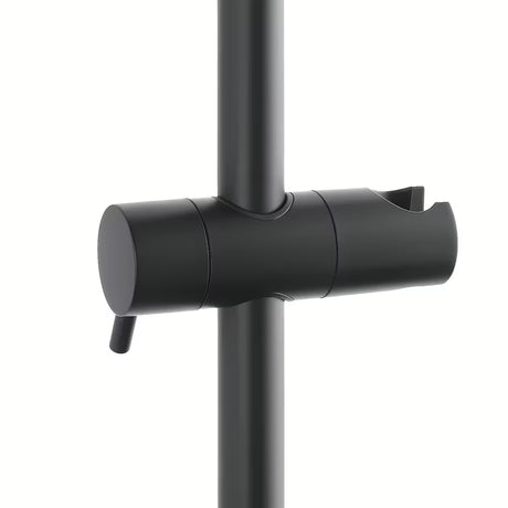 Matowoczarny termostatyczny system prysznicowy SAT z deszczownicą 32×21 cm i słuchawką prysznicową