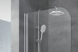 Parawan nawannowy SAT Chrome z profilem chrom, panelem obrotowym i szkłem z powłoką EasyClean, wysokość 150 cm.