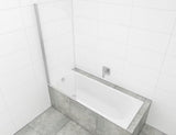 Parawan nawannowy SAT Chrome z profilem chromowanym, panelem obrotowym i szkłem z powłoką EasyClean, wysokość 150 cm.