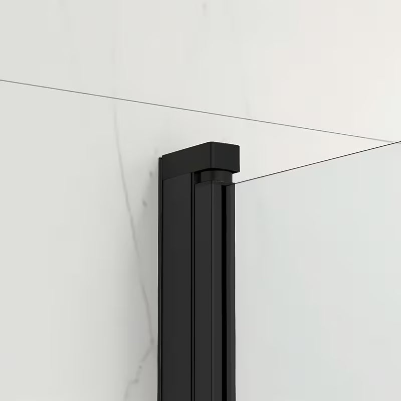 Parawan nawannowy SAT 150x80 cm z przezroczystym szkłem i czarnym matowym profilem