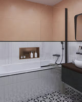 Parawan nawannowy SAT 150x80 cm z przezroczystym szkłem i czarnym matowym profilem