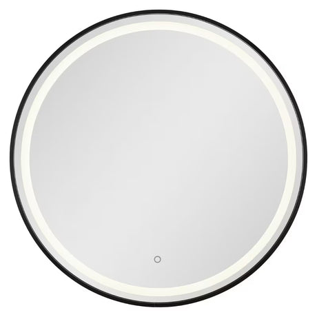Okrągłe lustro łazienkowe lustro SAT z OŚWIETLENIEM led i czujnikiem, średnica 70 cm, czarne wykończenie.