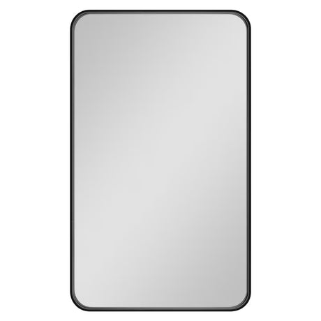 Prostokątne łazienkowe lustro SAT 60x80 cm z czarną aluminiową ramą, do montażu w pionie i poziomie.