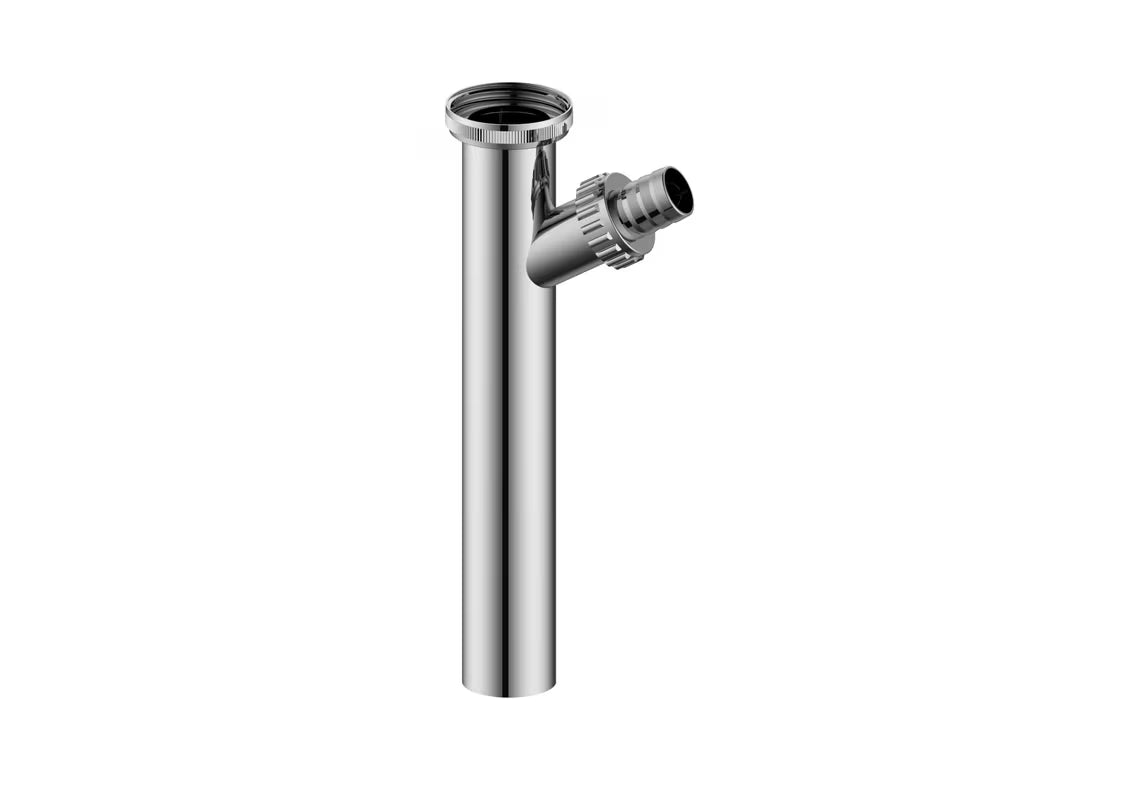 Chromowany element syfonu z odejściem 19 mm i zakończeniem nakrętką 5/4"
