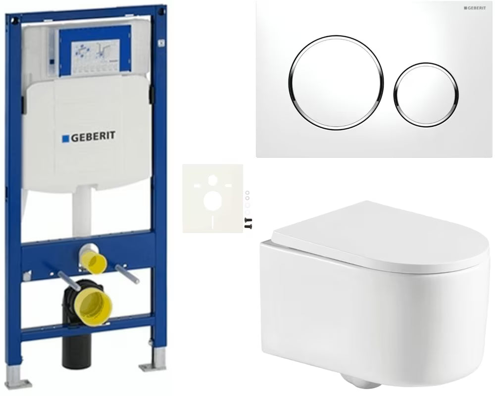 Zestaw WC podtynkowy SAT z modułem Geberit Duofix, spłuczką, przyciskiem Sigma i deską soft Close