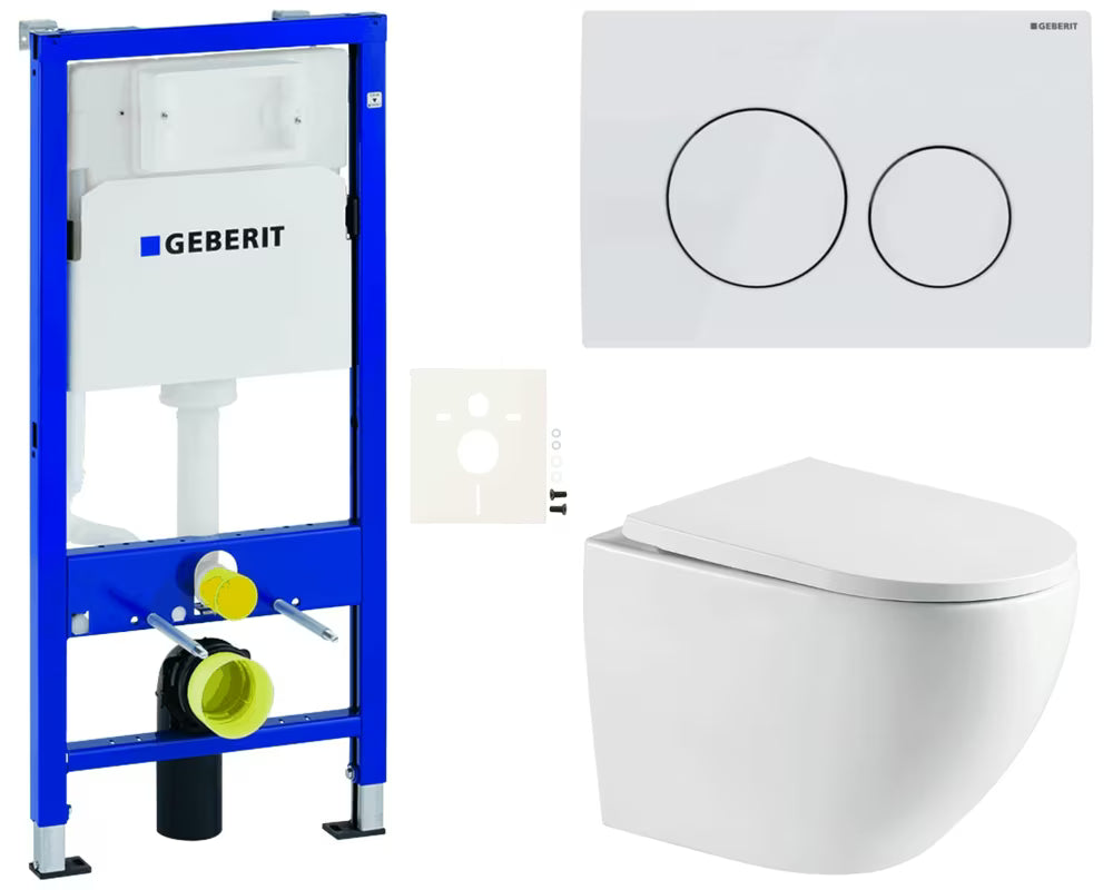 Zestaw WC podtynkowy SAT Fusion z modułem Geberit Duofix, spłuczką, przyciskiem spłukującym Delta i deską sedesową MISKA wc