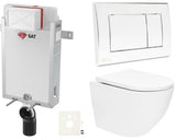 Zestaw WC podtynkowy SAT Fusion z modułem podtynkowym, spłuczką SAT, przyciskiem w kolorze chrom połysk i deską sedesową