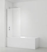 Stała parawan nawannowy SAT Chrome 150x80 cm z profilem chrom i szkłem z powłoką EasyClean.