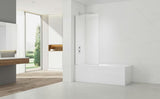 Stała parawan nawannowy SAT Chrome 150x80 cm z profilem chrom i szkłem z powłoką EasyClean.