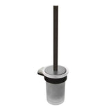 Ścienna SZCZOTKA do Wc SAT Simply R w wykończeniu PVD Gun Metal z pojemnikiem z mlecznego szkła.