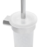 Ścienna SZCZOTKA do Wc SAT Simply R w wykończeniu chrom i mleczne szkło, o zaokrąglonym kształcie