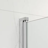 Dwuczęściowa łamany parawan nawannowy SAT Sk 150x105 cm z przezroczystym szkłem i chromowanymi profilami