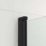 Czarna parawan nawannowy SAT SK 150x105 cm z przezroczystym szkłem i składanym otwieraniem