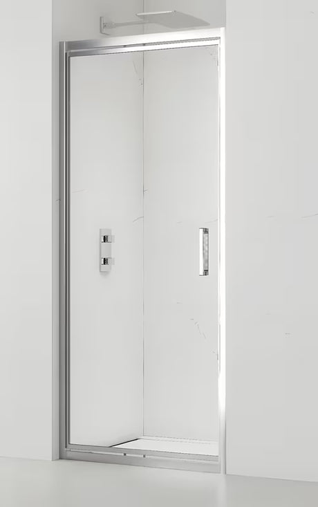 Przesuwne drzwi prysznicowe SAT Tex-C 100 cm w błyszczącym chromie, z przezroczystym szkłem bezpiecznym