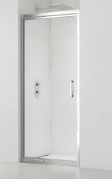 Przesuwne drzwi prysznicowe SAT Tex-C 80 cm w błyszczącym chromie, z przezroczystym szkłem bezpiecznym