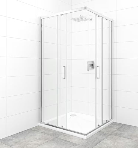 Kwadratowa kabina prysznicowa SAT Tex 100x100 cm z przezroczystym szkłem i profilami w połyskującym chromie