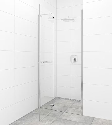 Drzwi prysznicowe uchylne SAT TGD New 120 cm, chrom, szkło transparentne, powłoka Easyclean