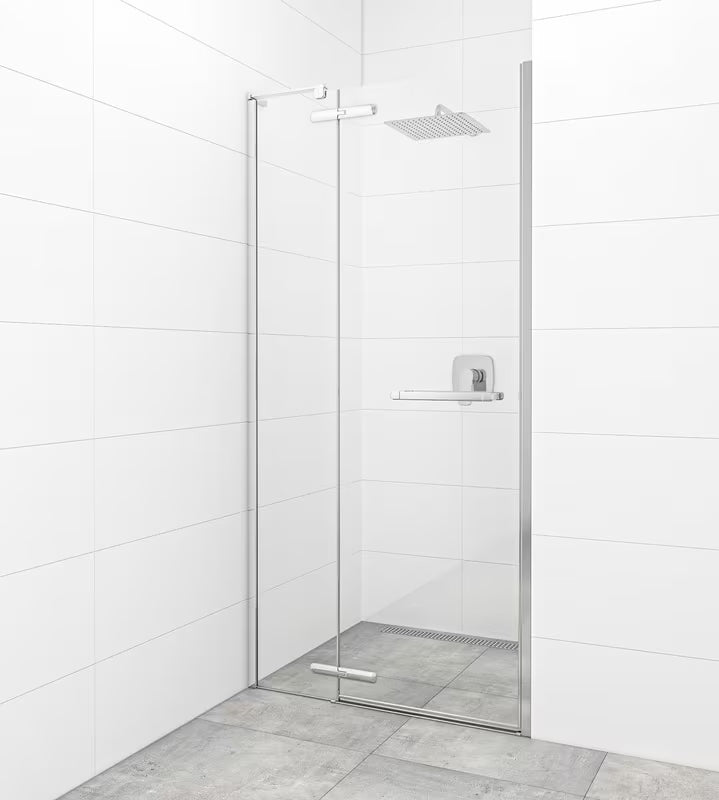 Drzwi prysznicowe uchylne drzwi prysznicowe SAT TGD New 90 cm w wykończeniu chrome z przezroczystym szkłem bezpiecznym