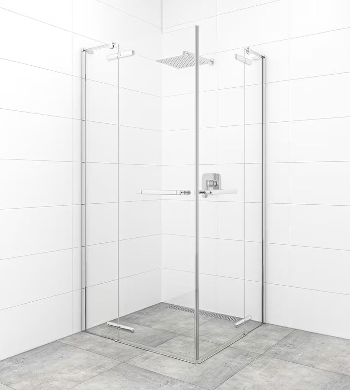 Drzwi prysznicowe uchylne drzwi prysznicowe SAT TGD New 90 cm w wykończeniu chrome z przezroczystym szkłem bezpiecznym