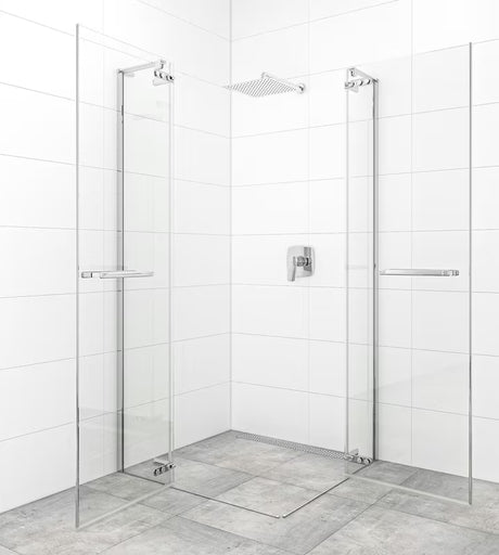 Drzwi prysznicowe uchylne drzwi prysznicowe SAT TGD New 90 cm w wykończeniu chrome z przezroczystym szkłem bezpiecznym