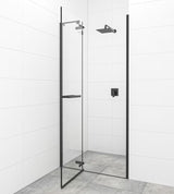 Drzwi prysznicowe uchylne drzwi prysznicowe SAT Tgd New 90 cm w kolorze czarny mat, z przezroczystym szkłem i powłoką Easyclean.