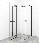 Drzwi prysznicowe uchylne drzwi prysznicowe SAT Tgd New 90 cm w kolorze czarny mat, z przezroczystym szkłem i powłoką Easyclean.