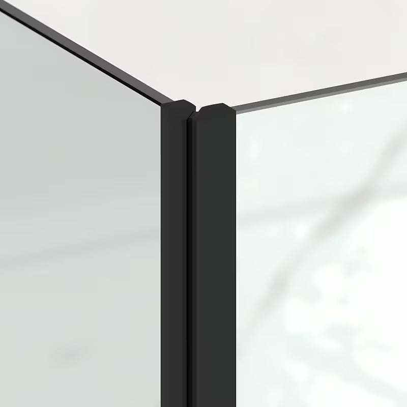 Prostokątny bezramowy kabina prysznicowa SAT TGD New 100x90 cm w kolorze czarny mat, z przezroczystym szkłem.