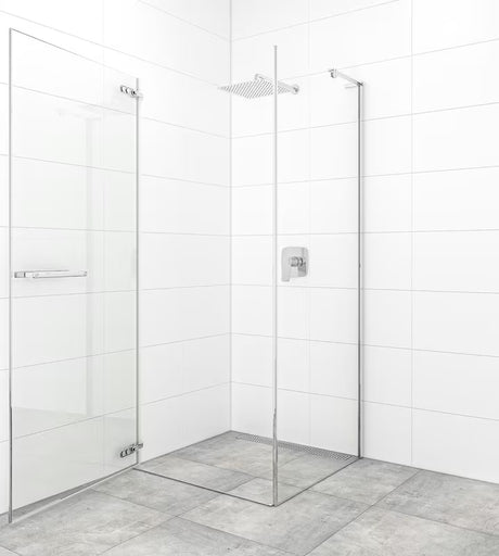 Drzwi prysznicowe uchylne drzwi prysznicowe SAT Tgd New 100 cm w chromie, z przezroczystym szkłem bezpiecznym i powłoką Easyclean.