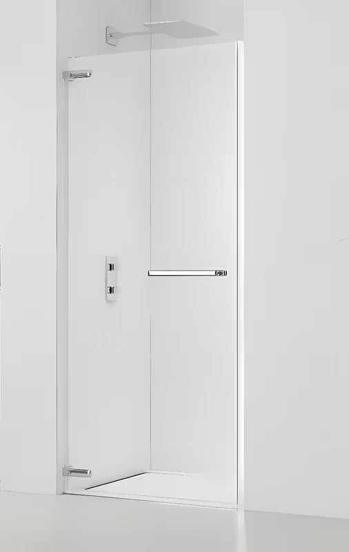 Bezramowe drzwi prysznicowe SAT TGD New 100 cm do wnęki w chromie połysk z przezroczystym szkłem