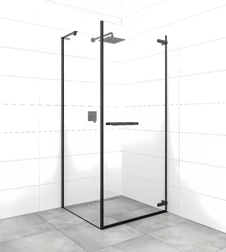 Kabina prysznicowa prostokątna SAT Tgd New 100x80 cm w kolorze czarny mat z przezroczystym szkłem