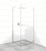 Kabina prysznicowa prostokątna SAT TGD New 90x80 cm w błyszczącym chromie z przezroczystym szkłem i bezramową konstrukcją.