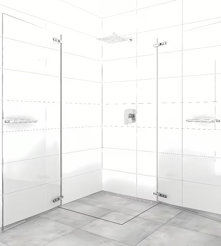 Prostokątny bezramowy kabina prysznicowa SAT Tgd New 90x80 cm w chromie z przezroczystym szkłem