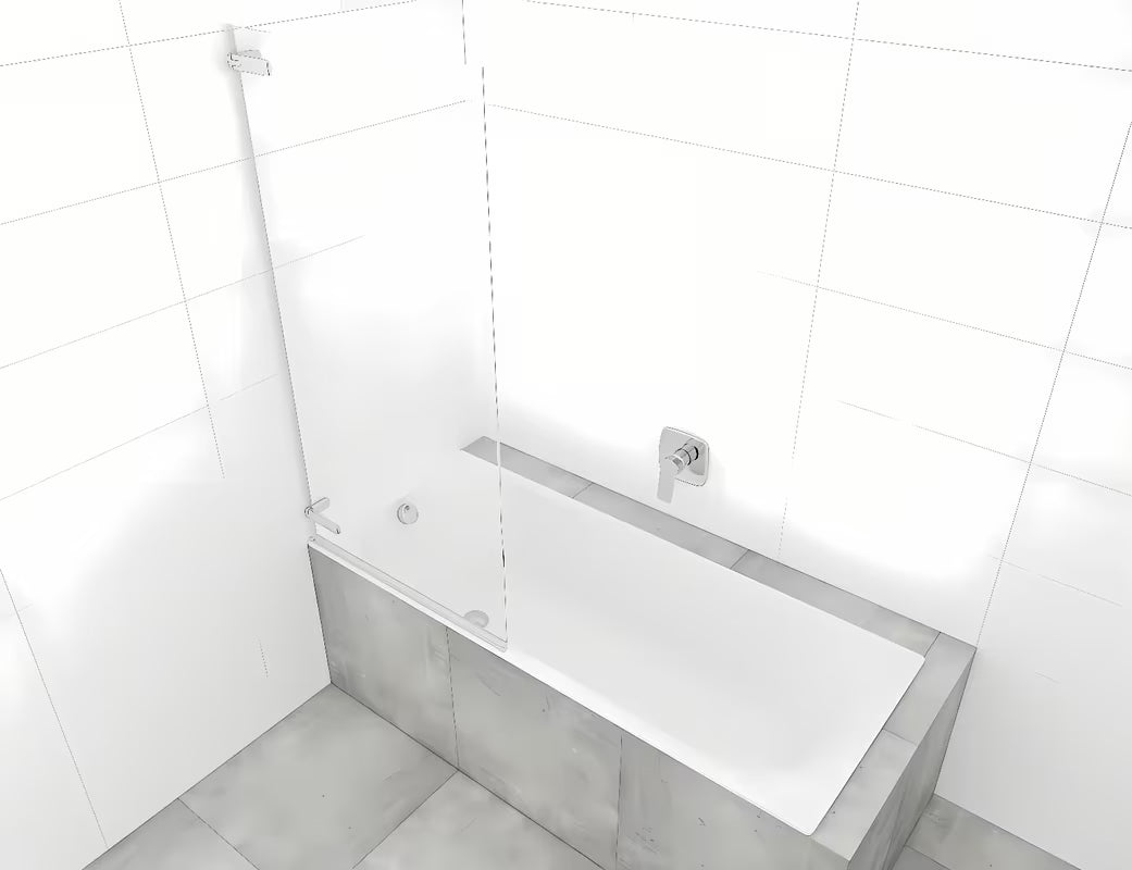 Parawan nawannowy SAT Tgd New 150x80 cm z przezroczystym szkłem i profilem w błyszczącym chromie