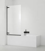 Uchylna parawan nawannowy SAT Tgd New 150x80 cm z przezroczystym szkłem i czarnym matowym profilem