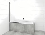 Uchylna parawan nawannowy SAT Tgd New 150x80 cm z przezroczystym szkłem i czarnym matowym profilem