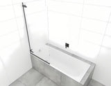 Uchylna parawan nawannowy SAT Tgd New 150x80 cm z przezroczystym szkłem i czarnym matowym profilem