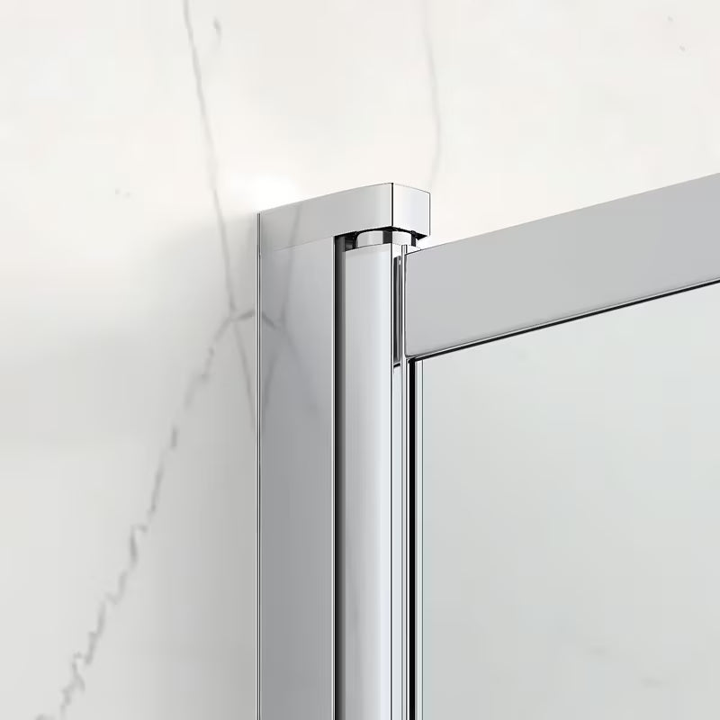 Parawan nawannowy SAT Vision 140x120 cm z chromowanym profilem i przezroczystym szkłem pro kąpiel pod prysznicem w wannie.