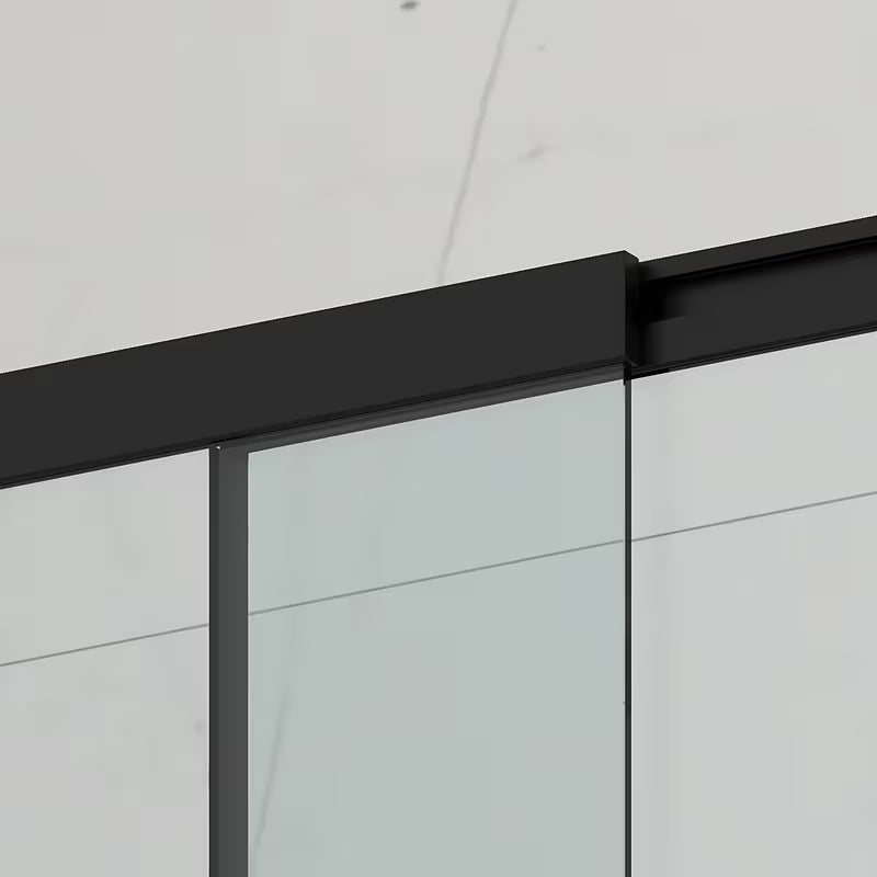 Przesuwna parawan nawannowy SAT Vision 140x120 cm z czarnym profilem i przezroczystym szkłem