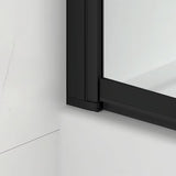 Przesuwna parawan nawannowy SAT Vision 140x120 cm z czarnym profilem i przezroczystym szkłem