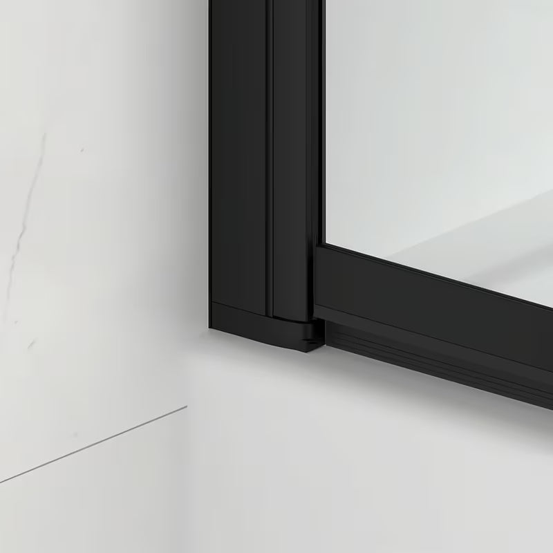 Przesuwna parawan nawannowy SAT Vision 140x120 cm z czarnym profilem i przezroczystym szkłem