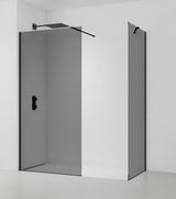 SAT Walk-in ścianka prysznicowa Walk‑in- 100x90 cm w kolorze czarnym z nieprzezroczystym szkłem dymionym