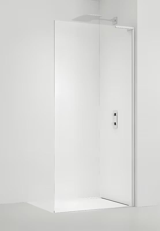 SAT Walk-in ścianka prysznicowa Walk‑in- 100 cm w kolorze białym z przezroczystym szkłem bezpiecznym
