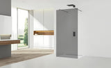 SAT Walk-in ścianka prysznicowa Walk‑in- 110 cm w kolorze czarnym, z transparentnym szkłem i bezramową konstrukcją.
