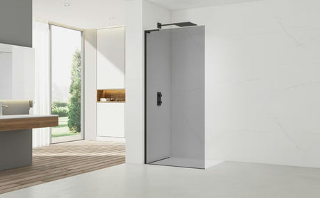 Walk-in ścianka prysznicowa SAT 110x200 cm z przyciemnianym szkłem i czarnymi matowymi profilami