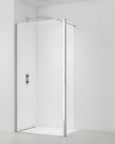 SAT Walk-in ścianka prysznicowa Walk‑in- 110 cm w błyszczącym chromie z przezroczystym szkłem bez wzoru