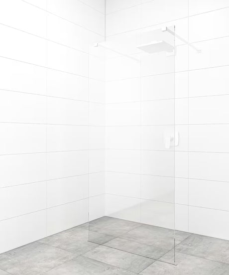 SAT Walk-in ścianka prysznicowa Walk‑in- 110 cm z przezroczystego szkła bezpiecznego z białymi ramionami