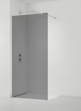 Parawan prysznicowy SAT Walk-in 120 cm z dymionym szkłem i profilami w połyskującym chromie