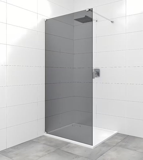 Parawan prysznicowy SAT Walk-in 120 cm z dymionym szkłem i profilami w połyskującym chromie