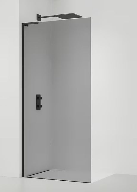 SAT Walk-in ścianka prysznicowa Walk‑in- 120 cm w czarnym macie z dekorem dymionym